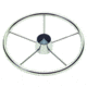 Schmitt &amp; Ongaro Marine 170 13.5&quot; Stainless 5-Spoke Destroyer Wheel w/ Black Cap and Standard Rim - Fits 3/4&quot; Tapered Shaft Helm 44214