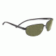 Serengeti Trapani Sunglasses - Satin Black/Gray Stripe Frame, 555nm Polarized Lenses 7597