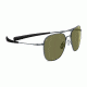 Serengeti Aerial Sunglasses, Shiny Hematite Frame, Polarized 555nm Lens, 7978