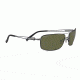 Serengeti Dante Sunglasses, Shiny Gun/ Black Tannery Frame, 555nm Polarized Lens