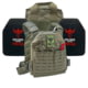 Shellback Tactical Defender 2.0 Lightweight Level IV Ceramic Plates Armor Kit, Ranger Green, One Size, SBT-9040-4SICMH-RG