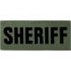 Shellback Tactical Sheriff ID Placard, Hook Back, 2 x 5inch, Black on Olive, One Size Fits Most, SBT-X213230-SH-BO