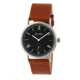 Simplify The 5100 Leather-Band Watch, Black/Camel SIM5106