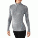 Smartwool Lightweight Pattern Zip Tee - Women's-Silver Grey Heather-Large