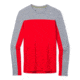 Smartwool Merino Sport 250 Long Sleeve Crew - Mens, Light Gray Heather/Cardinal Red, 2XL, SW019023E76-XXL