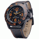 Smith and Wesson Water Resistant EGO Watch w/ Leather Strap, 52mm, Black/Orange SWW-LW6058