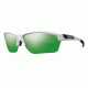Smith Approach Max Sunglasses - White Frame w/ Green Mirror/Ignitor/Clear Lens APMPCGNMWT
