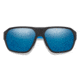 Smith Deckboss Sunglasses, Matte Black Blue Frame, ChromaPop Glass Polarized Blue Mirror Lens, 204066DOF63QG