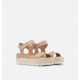 Sorel Cameron Flatform Leather Sandals - Womens, Honest Beige, 10 US, 1943611-246-10