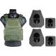 AR500 Body Armor Level III Spartan Shooters Package No Side Plates, OD Green, Medium-Extra Large, SA-AR500PKG-SHPC-SC-BC-OD-KIT