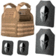 Spartan Armor Systems Shooters Cut And Omega AR500 Body Armor Package, Small/Extra Large, Tan, Adjustable, SA-AR500PKG-SHPC-TAN-SP