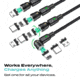 Statik Statik 360 Universal Charge Cable w/ 3 Rotating Magnetic Connectors, 6ft/2M, Black, PUP-0386