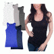 Womens Racerback Tank - 6pk - Black, Blue, Charcoal, Grey, Navy, White, Multicolor, Large