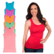 Womens Racerback Tank - 6pk - Hemlock, Radiant Orchid, Scuba Blue, Strawberry Ice, Tangerine, Tomato, Multicolor, Large