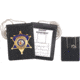 Strong Leather Recessed Velcro w/Chain Badge And ID Holders, Black, 3 in x 4 in, 71600-1022