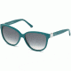 Swarovski SK0120 Sunglasses - Shiny Turquoise Frame Color, Gradient Green Lens Color