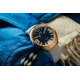 Szanto Icon Frank Stephenson Cosmos Watches, Blue Dial, White Strap, Rose Gold, One Size, IC-FS-9005