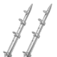 TACO Marine 15' Telescopic Outrigger Poles HD 1-1/2" - Silver/Silver 39135