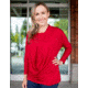 Tactica Classy Concealment Two Piece Top, Wine, XXL, TT-SHR-TST521-WN-XXL