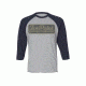 TenPoint Crossbow Technologies Logo Baseball 3/4 Sleeve T-Shirt, Grey/Navy Sleeves, Small HCA-66317-S