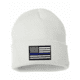 Thin Blue Line Flag Embroidered Beanie, White - BEANIE-TBL-WHITE