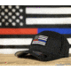 Thin Blue Line Flexfit Dual American Flag Hat, Thin Red Line - FLEX-DUAL-BLACK-MEDIUM