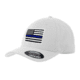 Thin Blue Line Flexfit Hat - American Flag, Thin Blue Line - FLEX-TBL-WHITE-LARGE