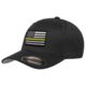 Thin Blue Line Flexfit Hat - Thin Gold Line Flag - FLEX-TGL-BLACK-MEDIUM
