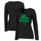 Thin Blue Line Long Sleeve, Women's, Shamrock, Black - STPAT-TBL-WOM-LS-BLACK-XXL