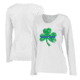 Thin Blue Line Long Sleeve, Women's, Shamrock, White - STPAT-TBL-WOM-LS-WHITE-XXL