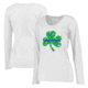 Thin Blue Line Long Sleeve, Womens, Shamrock, White - STPAT-TBL-WOM-LS-WHITE-LARGE