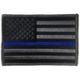Thin Blue Line Patch, Dark Backing, 3 X 2 Inch, Sew On, Thin Blue Line - TBLBLACK-P-SEW-SMALL