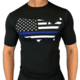 Thin Blue Line Performance USA Compression Shirt - Men's, Black, Large, TBL-COMP-USA-LARGE