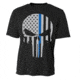 Thin Blue Line Skull Polyester Shirt - POLY-SKULL-BLACK-XXL