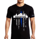 Thin Blue Line T-shirt - Houston Large, - HOUSTON-LRG-TBL-SHIRT-BLK-L