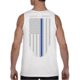 Thin Blue Line American Flag Honor &amp; Respect Tank - Mens, Large, White, TBL-TANK-WHITE-L