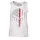 Thin Blue Line Tank - Thin Red Line Skull - REDPUN-TANK-WHITE-XXL