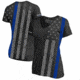 Thin Blue Line Womens Athletic V-neck T-shirt - All-over, - SUB-TBL-WOM-SHIRT-L