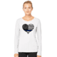 Thin Blue Line Womens Long Sleeve - Heart - WOM-LS-HEART-LARGE