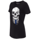 Thin Blue Line Womens Short Sleeve - Halloween Thin Blue Line, Black - WOM-TBL-HALO-BLK-L
