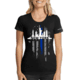 Thin Blue Line Womens T-shirt, Ny Large, - NY-LRG-TBL-WOM-SHIRT-BLK-L