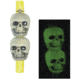 SKULL BEADS, ANTIQUE NITE GLOW 50 Pack