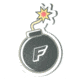 TUFF Products F Bomb PVC Patch 2.5x 2in, Black, 2.5inx2in, P-Fbomb