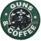 TUFF Products Glow in the Dark Guns and Coffee Patch, 2.5in, Green/Black, P-GNC-GLOW