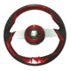 Uflex USA G69481J Grimani 13.8in Steering Wheel With Spokes - Red, Silver, GRIMANI R/S