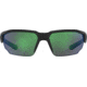 Under Armour Blitzing Sunglasses with Shiny Black Frame and Green Temple Tips with Green to Grey Lens, Medium, UA0012S 7ZJ-Z9