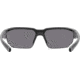 Under Armour Blitzing Sunglasses with Shiny Black Frame and Green Temple Tips with Green to Grey Lens, Medium, UA0012S 7ZJ-Z9