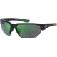 Under Armour Blitzing Sunglasses with Shiny Black Frame and Green Temple Tips with Green to Grey Lens, Medium, UA0012S 7ZJ-Z9