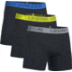 Under Armour Charged Cotton 6inch 3 Pk, Black/black/black grey/yellow/blue Band - 12772790034XL