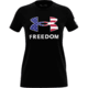 Under Armour New Freedom Logo T-Shirt - Womens, Black / White, Large, 1370815002LG